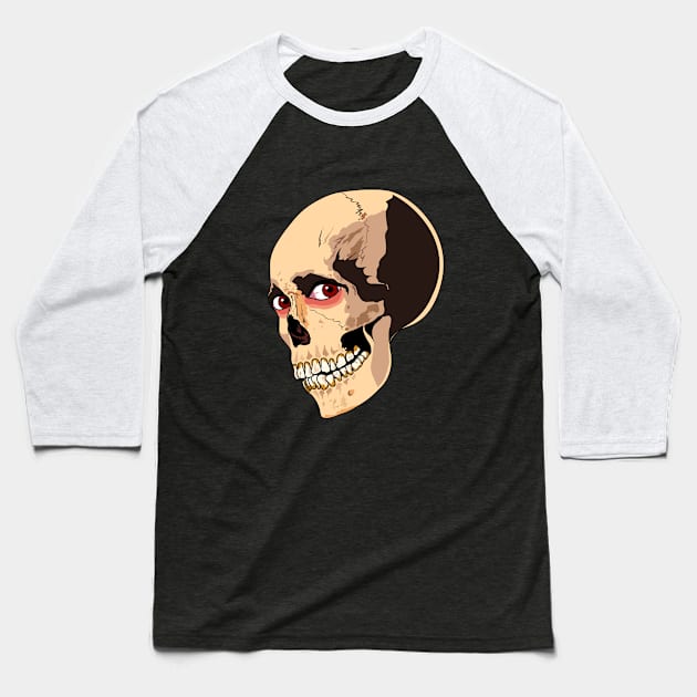 Ash Vs Evil Dead | Skull Baseball T-Shirt by Jakmalone